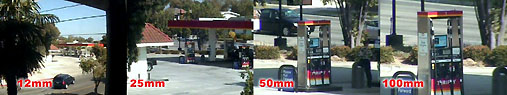 Viewing angle variation of CCTV camera board lens --- click to enlarge ---