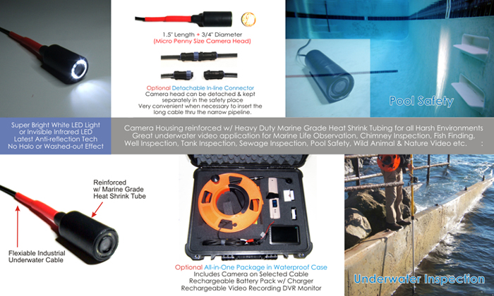 micro mini size underwater inspection camera 